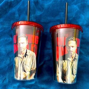 AMC The Walking Dead Rick Grimes 16oz Travel Tumbler Mug - Set Of 2